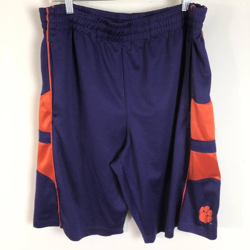 Clemson Tigers Knights Apparel Basketball Shorts Men's Sz L Purple Orange